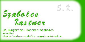 szabolcs kastner business card
